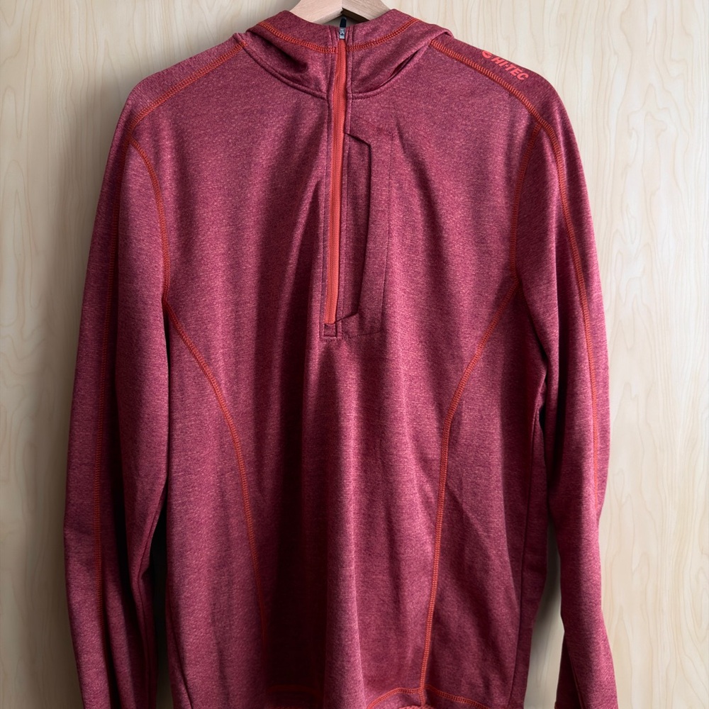 Hi-Tec Orange/Coral Long Sleeve Quarter-zip hooded sweatshirt